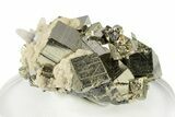 Striated, Cubic Pyrite Crystals - Peru #250275-1